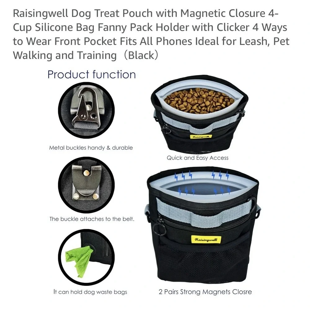 Raisingwell Dog Treat Pouch with Magnetic Closure